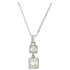 Peter Suchy EGL Certified 1.36 Carat Diamond Platinum Dangle Pendant Necklace