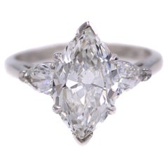 1.98 Carat IVS1 GIA Certified Marquis Diamond Platinum Engagement Ring