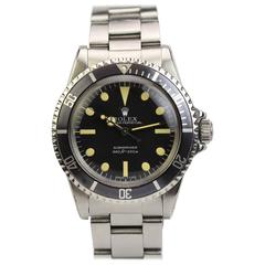 Vintage Rolex Stainless Steel Submariner Maxi Dial Wristwatch Ref 5513 