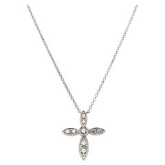 Tiffany & Co. Platinum & Diamond 'Illusion' Crucifix or Cross Pendant Necklace
