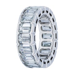 9.01 Carat Emerald Cut Diamond Eternity Band Ring