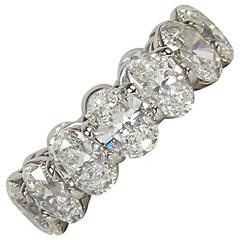 11 Carat Oval Diamond Platinum Eternity Band Ring 9