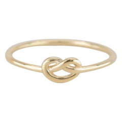 Used Gold Knot Ring, 14k Solid Gold, Dainty Ring, Minimalist Style Ring, Promise Ring