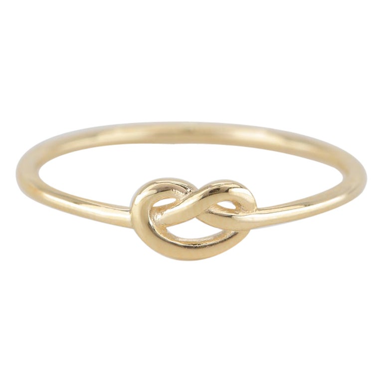 Customizable Gold Knot Ring, 14k Solid Gold, Dainty Ring, Minimalist