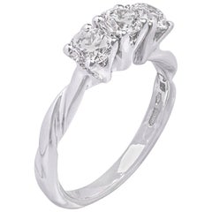 1.28ct Brilliant Cut Diamonds and 18k White Gold Trilogy Ring 