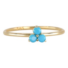 Bague Dainty Turquoise, bague en or Dainty Gold Turquoise 14 carats