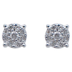 White Diamonds, 18 Karat White Gold Magic Stud Earrings