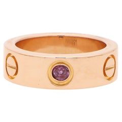 Vintage Cartier Pink Sapphire Love Ring in 18k Rose Gold