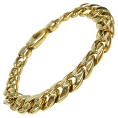 Vintage 18 Karat Domed Curb-Link Italian Bracelet