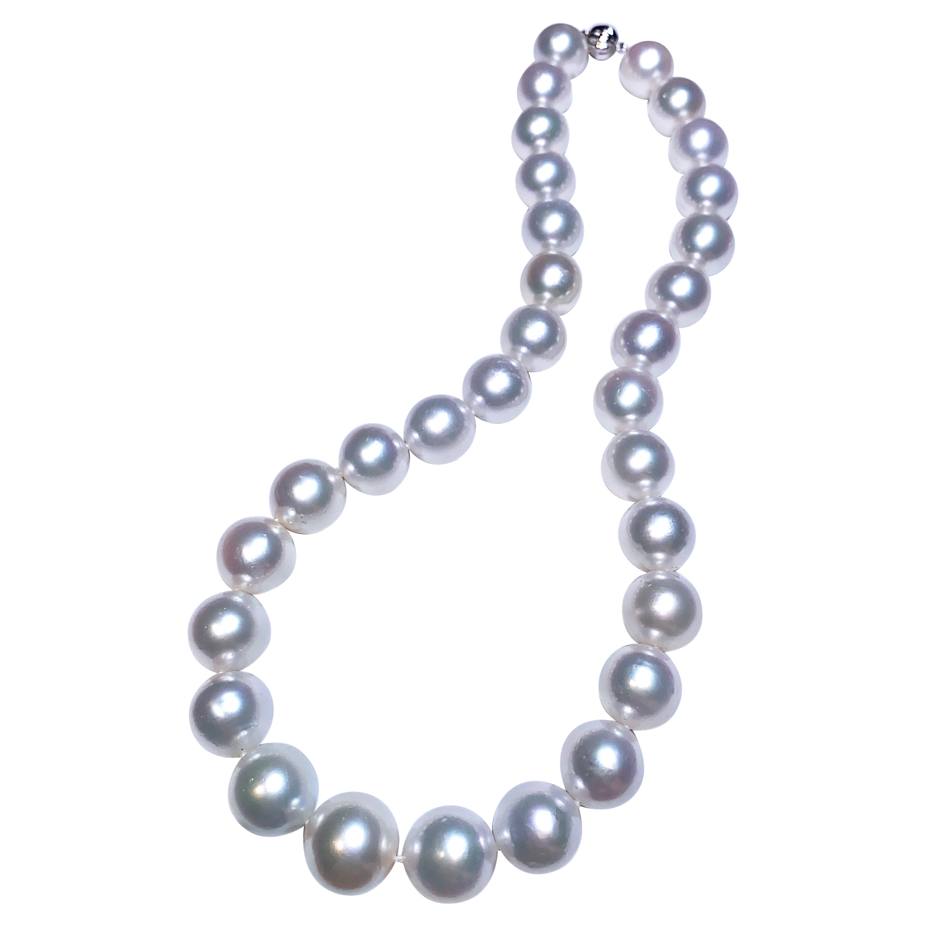 South Sea Black Pearl Necklace with White Gold Clasp For Sale at 1stDibs