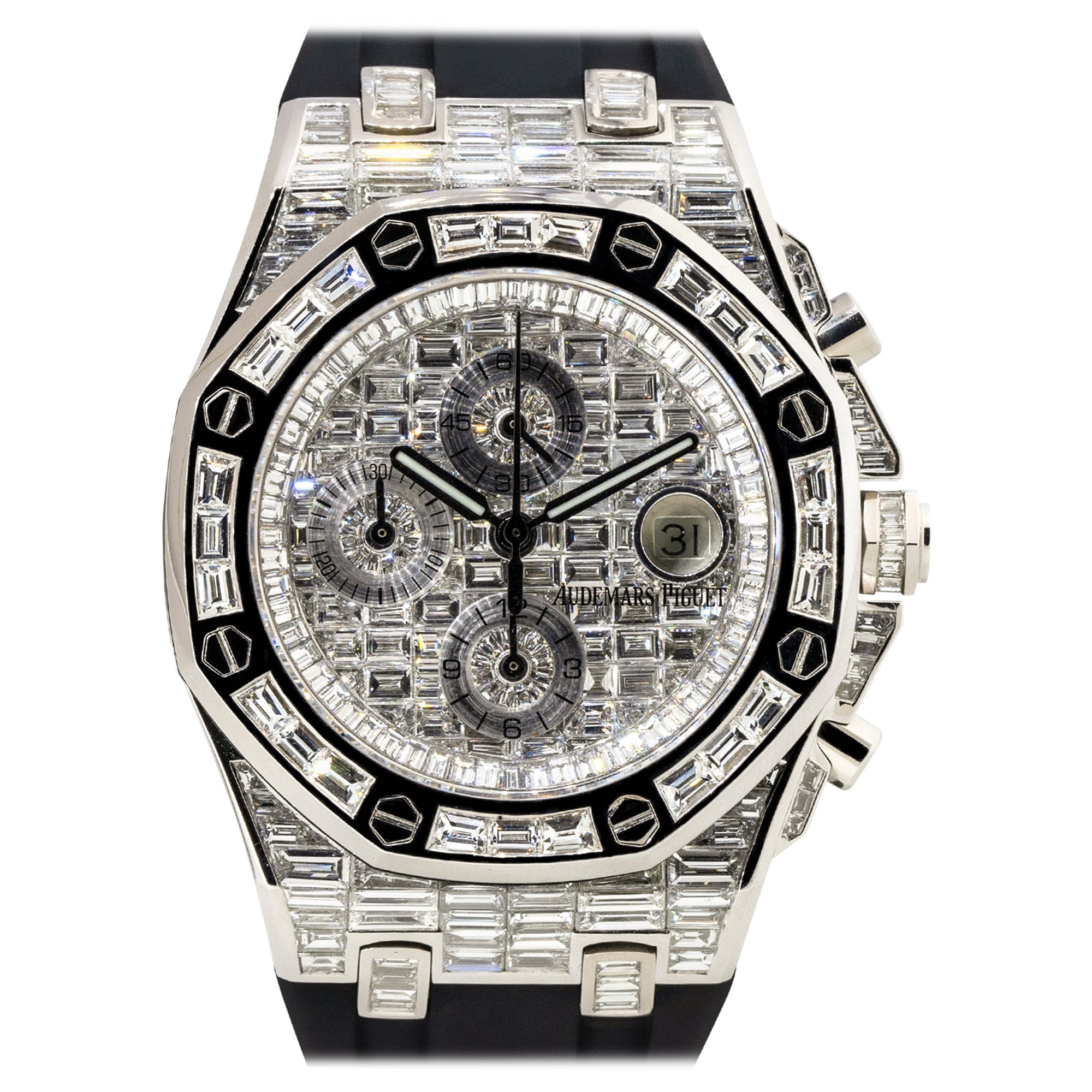 Audemars Piget Royal Oak Offshore 18k White Gold All Diamond Watch