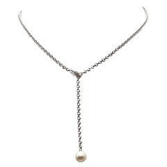 Cartier White Gold Diamond Pearl Necklace
