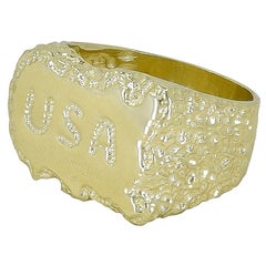 USA Gold Map Ring
