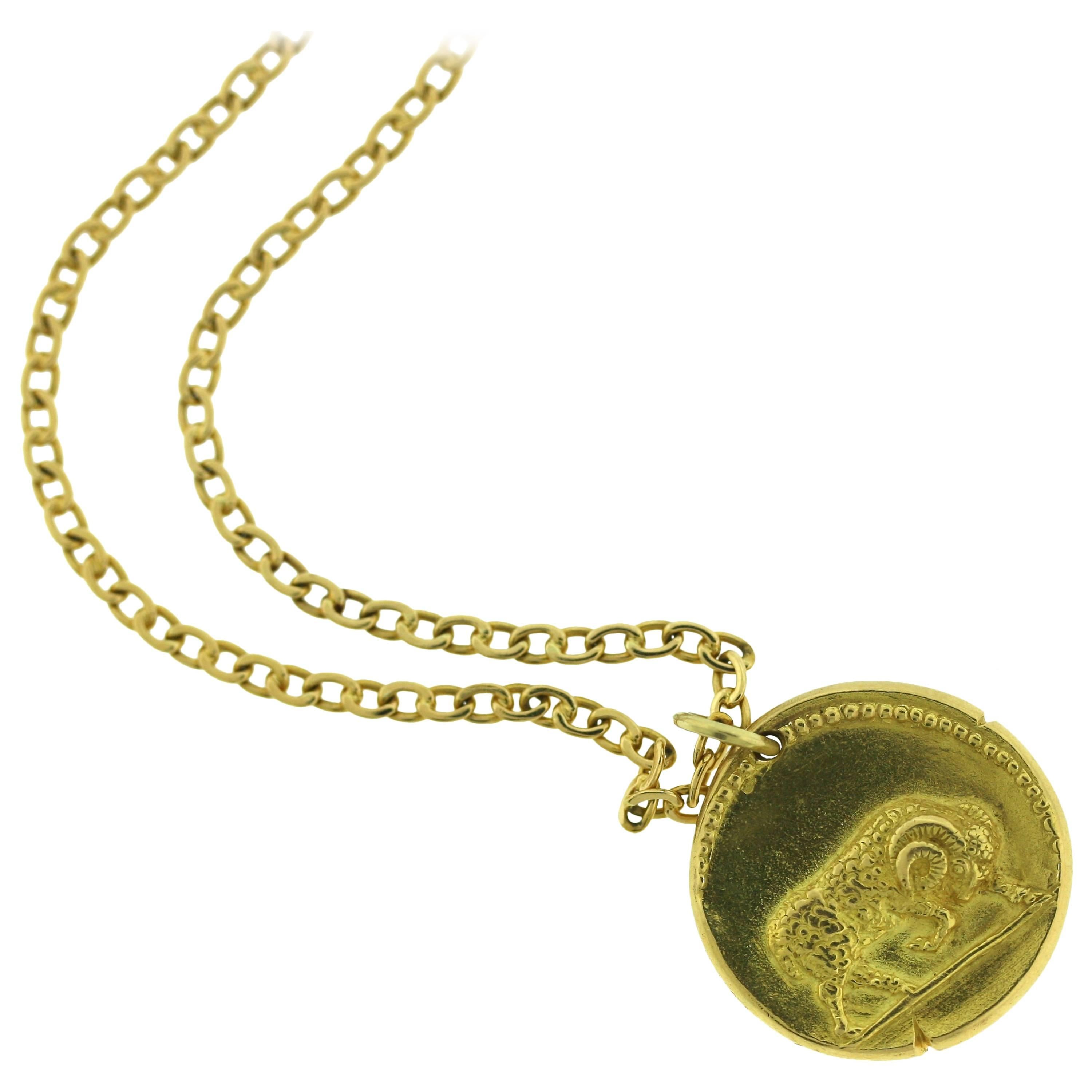 Van Cleef & Arpels Gold Aries Zodiac Necklace