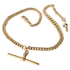 Collana vittoriana in oro rosa a 9 carati con doppio Albert o collana