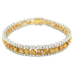 18Kt Yellow & White Gold 11.20ct Diamond Link Bracelet