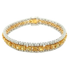18Kt Yellow & White Gold 13.00ct Diamond Link Bracelet