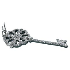 Tiffany & Co. Key Platinum Diamond Necklace Primerose 0.98 Carat