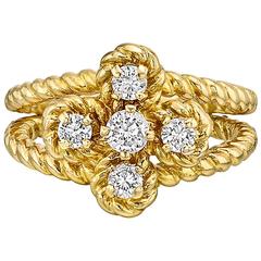 Boucheron Diamond Gold Clover Ring