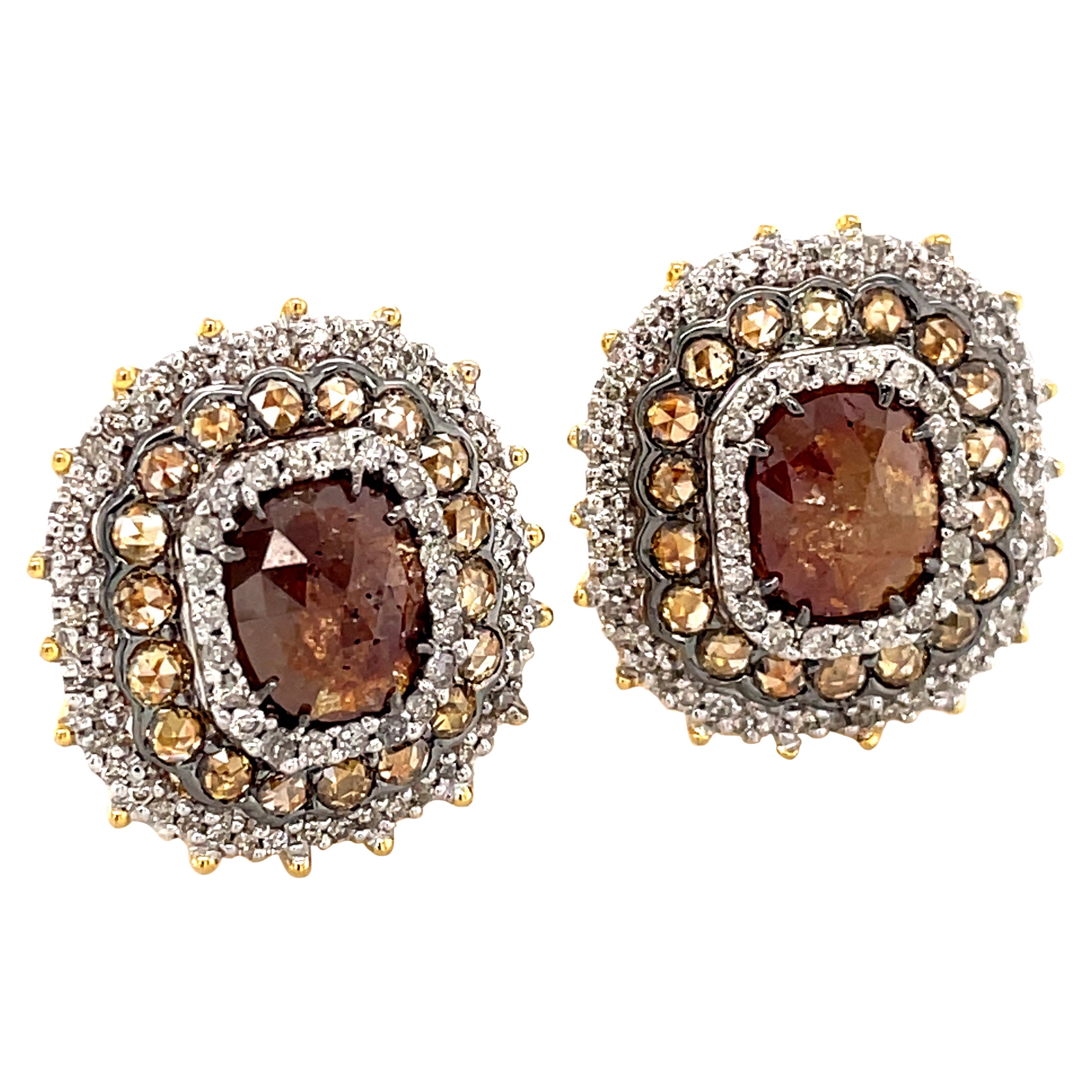 14kt Yellow Gold and Diamond Peacock Earring For Sale at 1stDibs