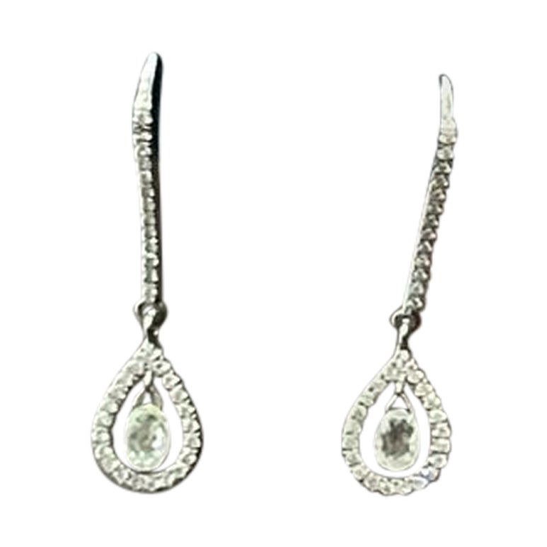 PANIM Boucles d'oreilles en or blanc 18 carats avec briolettes et diamants en vente