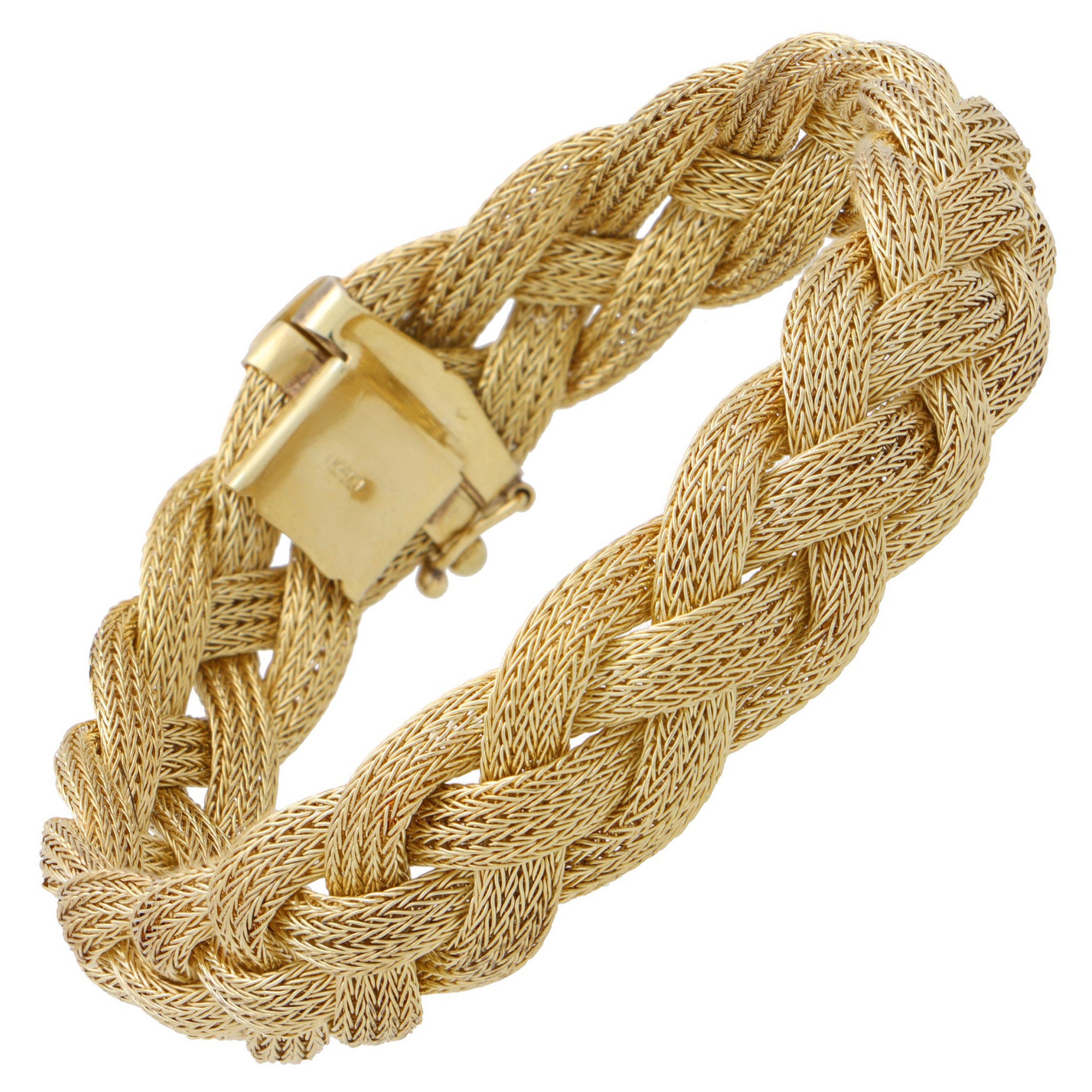 Vintage 14k Yellow Gold Silk Rope Brand Solid Rope Bracelet 7 - Ruby Lane