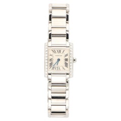 Vintage Cartier Tank Francaise Diamond Wrist Watch in Stainless Steel