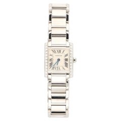 Vintage Cartier Tank Francaise Diamond Wrist Watch in Stainless Steel 