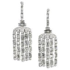 Diamond Platinum Drop Earrings 3