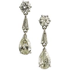 Diamond Platinum Drop Earrings 4
