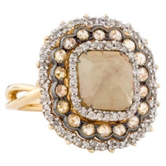 14Kt Yellow Gold 4.20ct Diamond Cocktail Ring