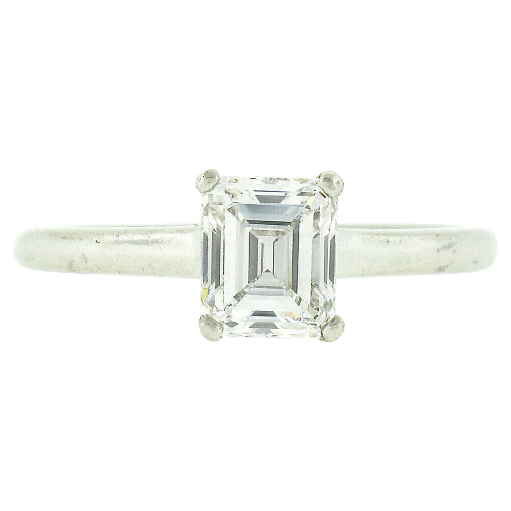 Tiffany & Co. Platinum 1.06ctw GIA Emerald Cut Diamond Solitaire Engagement Ring