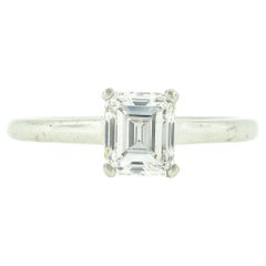 Vintage Tiffany & Co. Platinum 1.06ctw GIA Emerald Cut Diamond Solitaire Engagement Ring