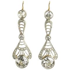 Diamond Silver Gold Drop Earrings 10
