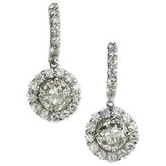 8.44 Carats Diamond Gold Cluster Drop Earrings 10