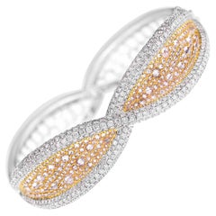 18K Petal Cocktail Bracelet 2.82 Carat Pink Diamonds 5.23 Carat White Diamond