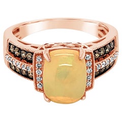 New LeVian Ring Opal Chocolate Diamonds Vanilla Diamonds 14K Rose Gold