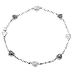 18 Karat White Gold Diamond Charm Bracelet