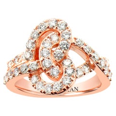 Anello da cocktail LeVian in oro bianco 14K con diamante rotondo, bello, di classe e di fantasia
