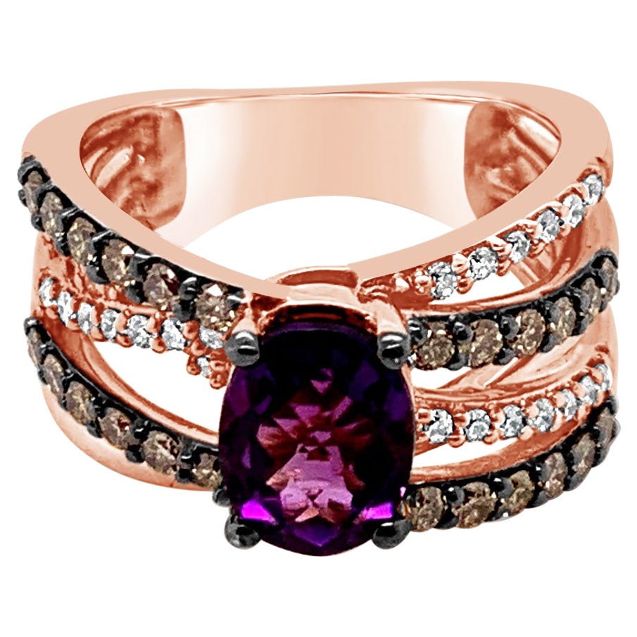 LeVian Ring Fire Opal Chocolate Diamonds Vanilla Diamonds 14K