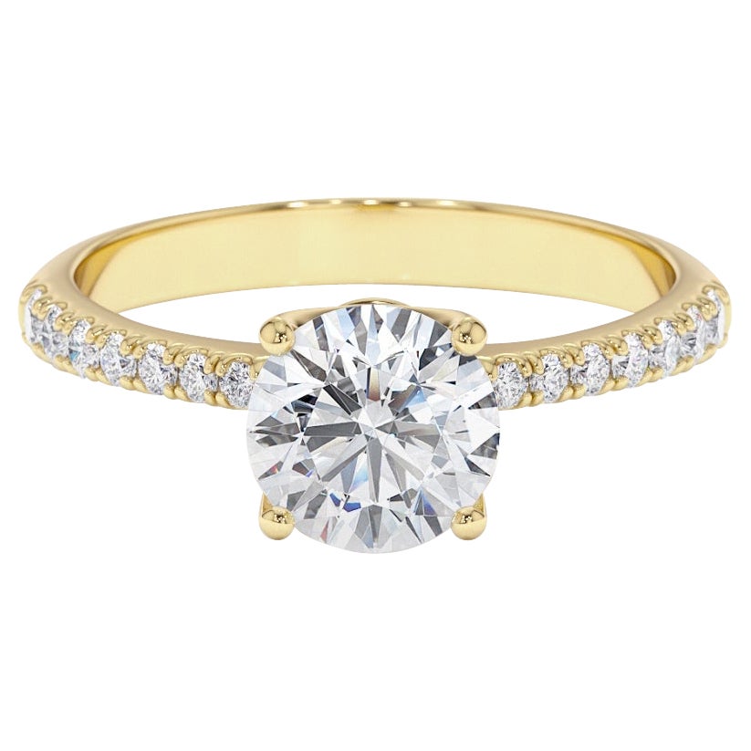 1.41 Carat GIA Certified Diamond Solitaire Engagement Ring in 18K Yellow Gold