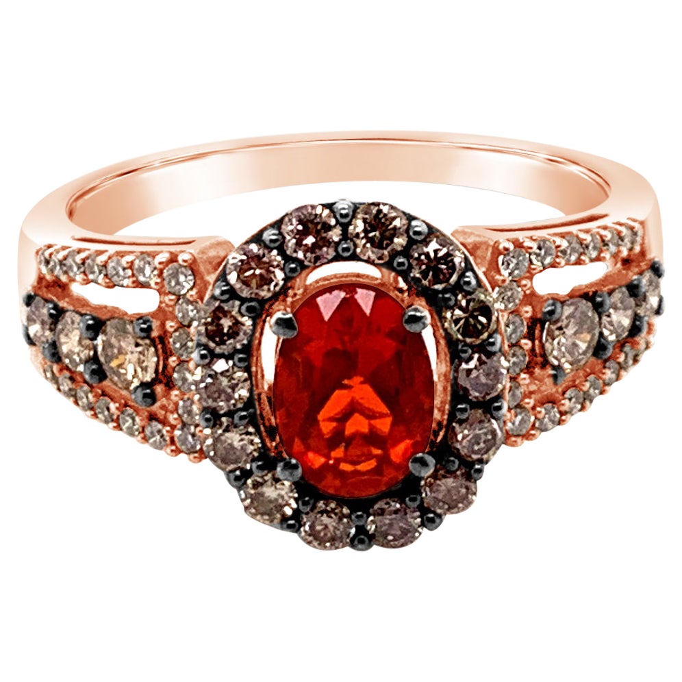 LeVian Ring Fire Opal Vanilla Diamonds Chocolate Diamonds 14K