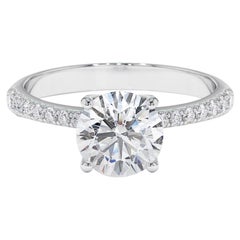 1.71 Carat GIA Certified Diamond Solitaire Engagement Ring in 18K White Gold