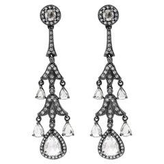 Roman Malakov 2.88 Carats Total Mixed Cut Diamonds Chandelier Earrings