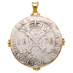 Steven Battelle 1600's Dutch Patagon Coin 18K Gold Pendant