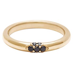 Anna Sheffield 14k Gold Black Diamond Single Cluster Celestine Wedding Band