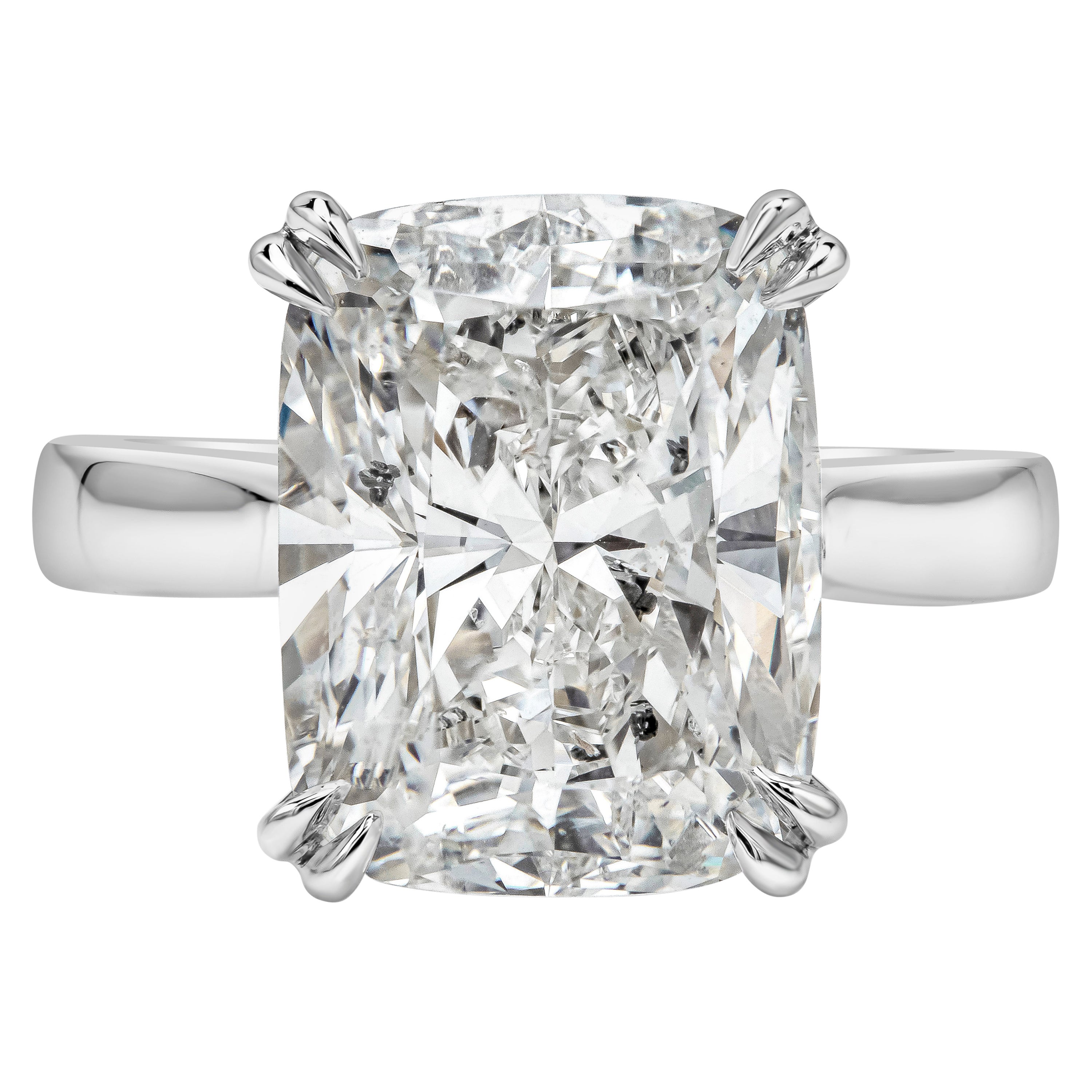 GIA Certified 7.76 Carat Cushion Cut Diamond Solitaire Engagement Ring