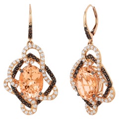 LeVian 14K Rose Gold, Oval Morganite, White Topaz & Smoky Quartz Ribbons