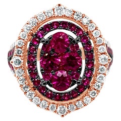 LeVian Creme Brulee Ring Passion Ruby Nude Diamonds 14K Strawberry Gold