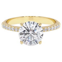2.21 Carat GIA Certified Diamond Solitaire Engagement Ring in 18K Yellow Gold